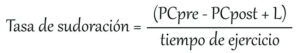 Formula Tasa Sudoración